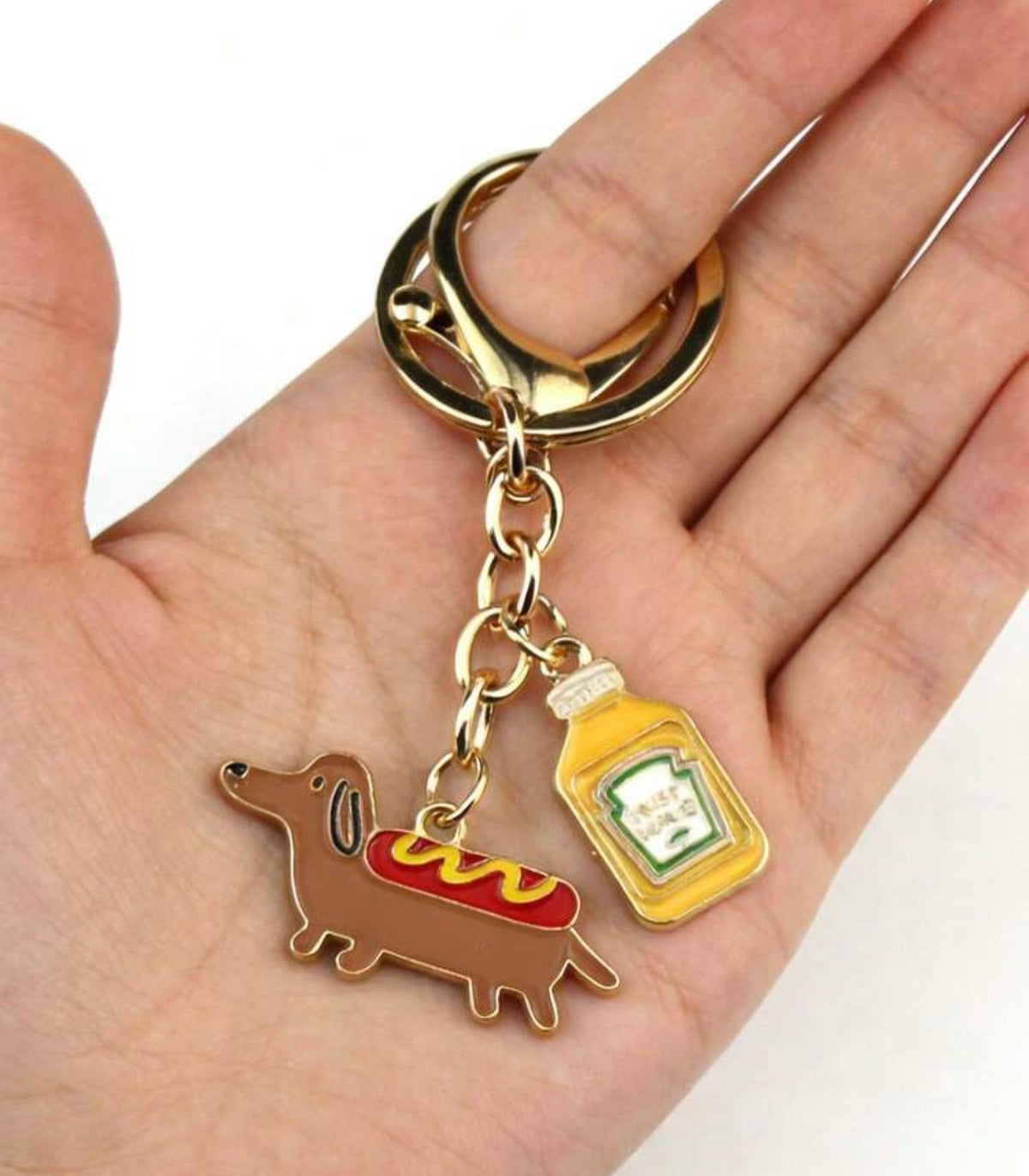 Dachshund puppy keychain