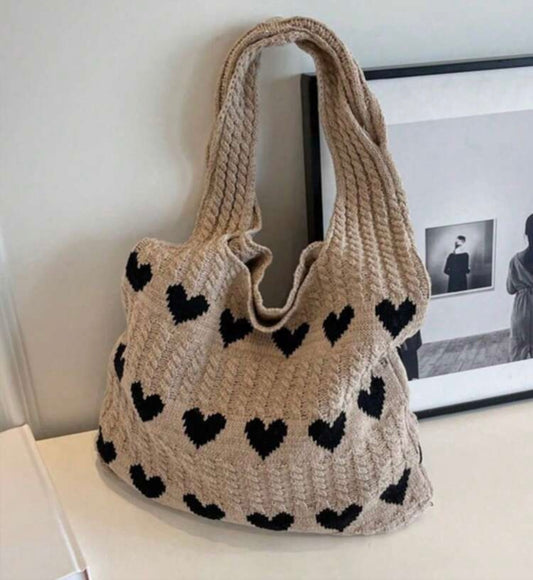 Black hearts tote bag