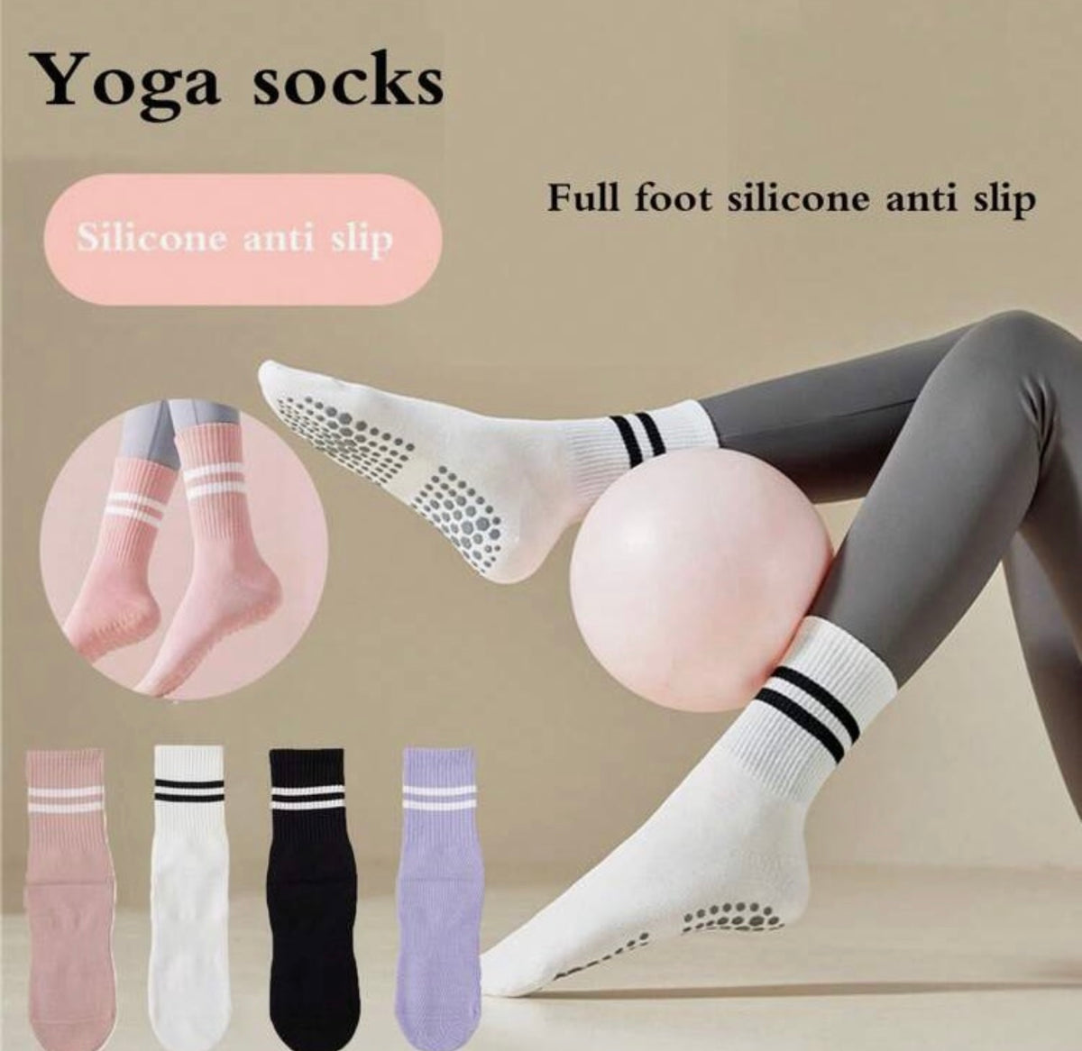 Anti Slip Yoga, Barre & Pilates Socks